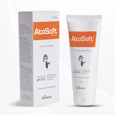 Brinton Atosoft Cream for Dry & Itchy Skin of Baby | Intensive Moisturizing & Nourishing Cream, 100 gm