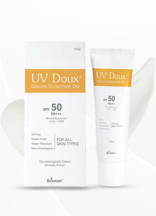 Brinton Healthcare UvDoux Face & Body Sunscreen gel with SPF 50 PA+++, 100 GM