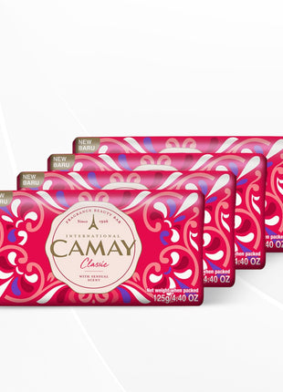 Camay Classic Carnations & Roses Beauty Soap with Indulging French Fragrance, 125g (Pack of 4)