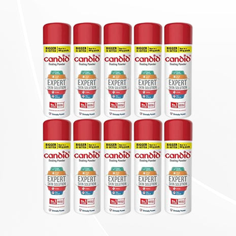 Candid Dusting Powder | Expert Skin Solution |Doctor's Prescribed No.1 Brand | 60g | Pack of 10