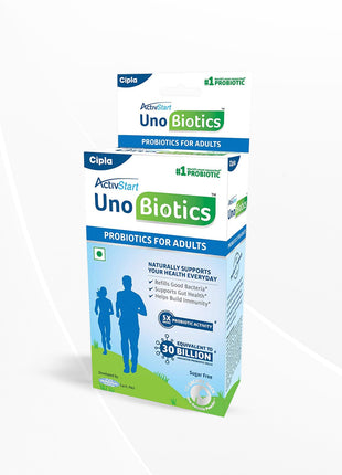Cipla Activstart Unobiotics With Probiotic Activity | Helps Build Immunity | Adults - 10 Sachets