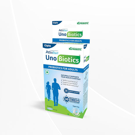 Cipla Activstart Unobiotics With Probiotic Activity | Helps Build Immunity | Adults - 10 Sachets