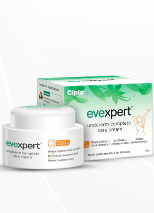 Cipla Evexpert Underarm Complete Care Cream | Helps Lighten Dark Armpits | 50g