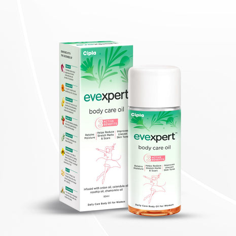 Cipla Health Evexpert Body Care Oil Suitable for Stretch Mark & Scar Removal 80ml