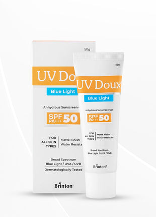 Brinton UV Doux Blue Light Sunscreen Protection Gel SPF 50 PA+++ UVA/UVB for Men & Women, 50g