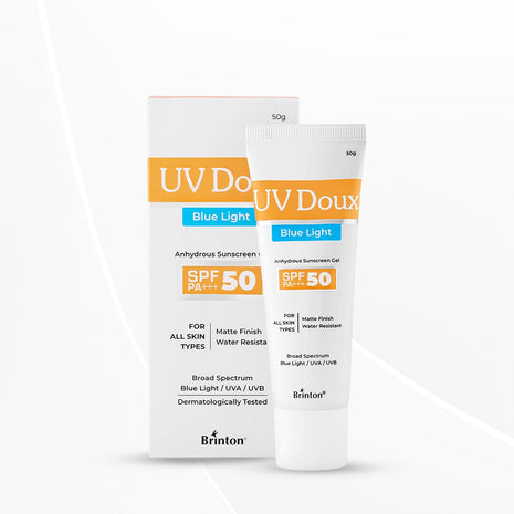 Brinton UV Doux Blue Light Sunscreen Protection Gel SPF 50 PA+++ UVA/UVB for Men & Women, 50g