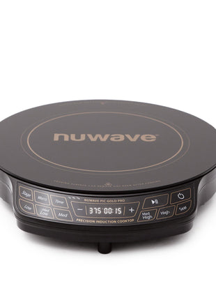 Nuwave Gold Pro Precision Induction Cooktop, Large 8" Heating Coil, 12" Heat-Resistant Cooking Surface, Adjustable Wattages,100°F to 575°F, Portable, Built-In Safety Auto Shut Off