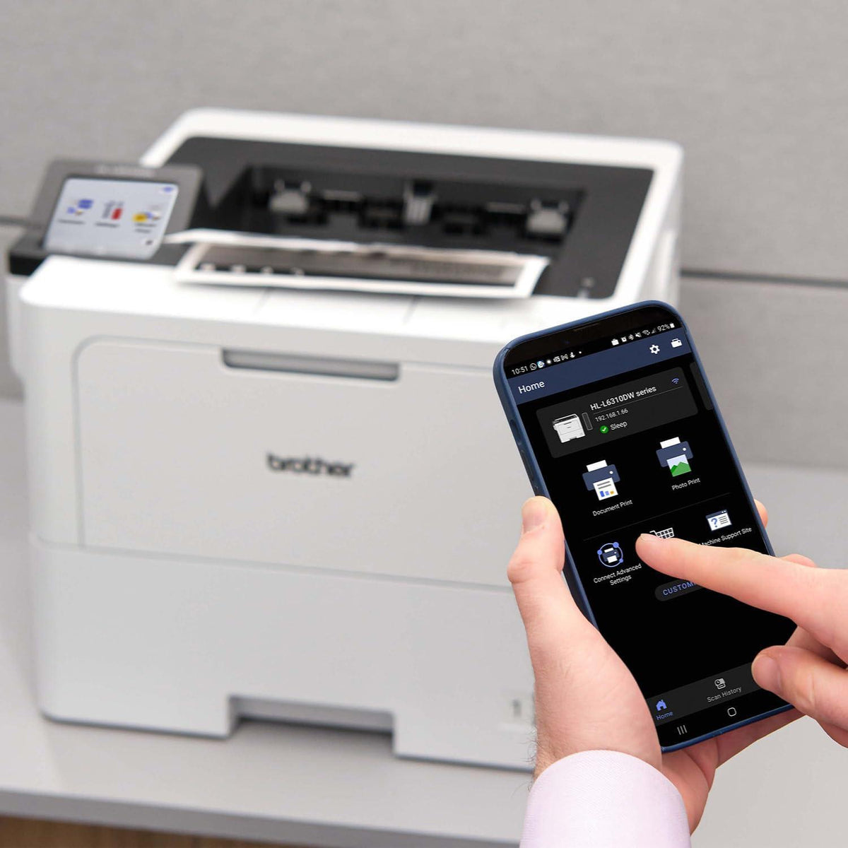 Brother HL-L6310DW Enterprise Monochrome Laser Printer with Low-Cost Printing, WirelessNetworking, and Large Paper Capacity, Works with Alexa