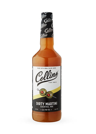 Collins Dirty Martini Mix, Made With Real Olive Brine for the Bold Flavor You Need, Classic Cocktail Recipe Ingredient, Bartender Mixer, Drinking Gifts, Home Cocktail bar, 32 fl oz