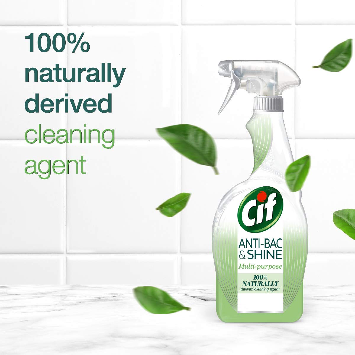 CIF Power & Shine Antibacterial MultiPurpose Cleaner Spray for Kitchen & Bathroom Surfaces, Kills 99.99% Germs, Suitable for Chimney, Gas Stove, Tiles & Sink, 700ml