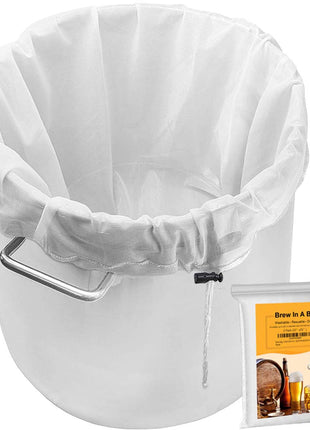 Brew Bag, 2 Pack Extra Large (26 inch x 22 inch) Straining Bag,Reusable Cold Brew Bags Fine Mesh Bag for Fruit Cider Apple Grape Wine Press Drawstring Straining Brew in a Bag