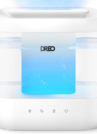 DREO 4L Humidifiers for Bedroom, 36H Runtime, 28 dB Quiet, HM311 | Easy to Refill & Clean, BPA-Free, Nightlight, Supersized Air Humidifiers for Large Room, Baby Nurseries, Plants, Indoor