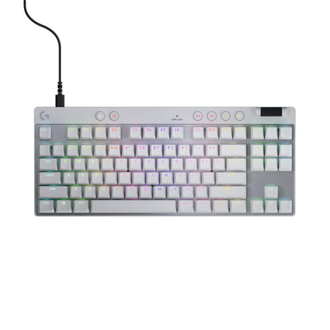 Logitech G PRO X TKL Rapid Tenkeyless Wired Gaming Keyboard with Magnetic Analog Switches, RGB - White, PC Gaming Keyboards, Pro