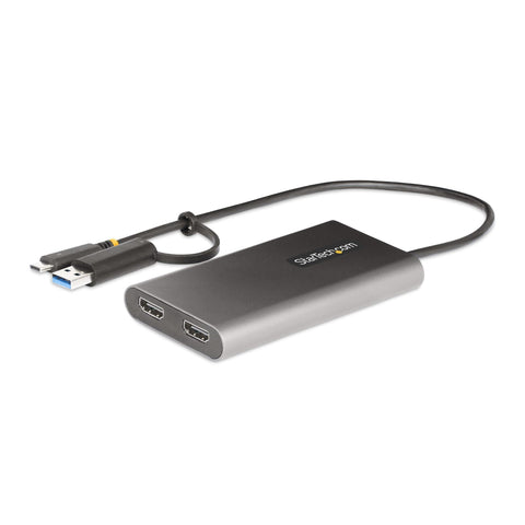 StarTech.com USB-C to Dual-HDMI Adapter, USB-C/A to 2X HDMI Converter, 4K 60Hz, 100W PD Pass-Through, Win/Mac, TAA