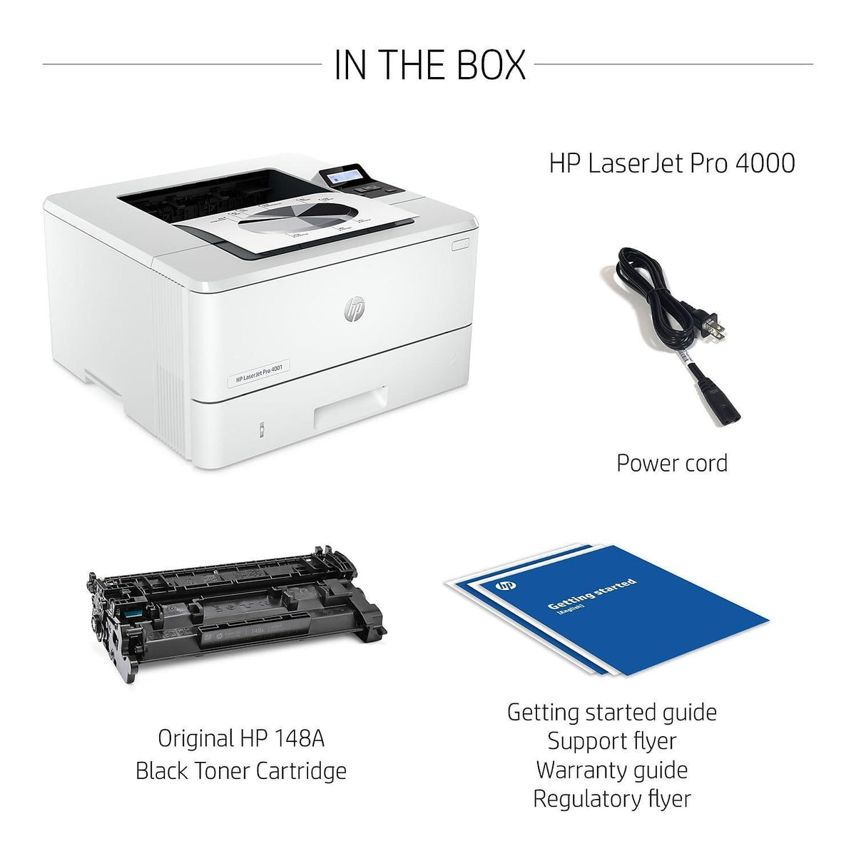 HP LaserJet Pro 4001dn Black & White Printer, Print, Fast speeds, Easy setup, Mobile printing, Advanced security, Best-for-small teams, Ethernet/USB only