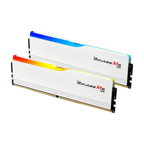 G.SKILL Ripjaws M5 RGB Series DDR5 RAM (Intel XMP 3.0) 96GB (2x48GB) 5600MT/s CL40-40-40-89 1.25V Desktop Computer Memory U-DIMM - Matte White (F5-5600J4040D48GX2-RM5RW)