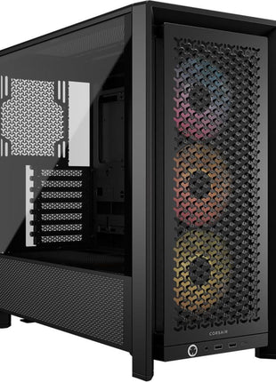 CORSAIR 4000D RS ARGB Frame Modular Mid-Tower ATX PC Case, High Airflow, 3X Pre-Installed RS Fans, InfiniRailTM Mounting System, ASUS BTF, MSI Zero, Gigabyte Stealth, Black