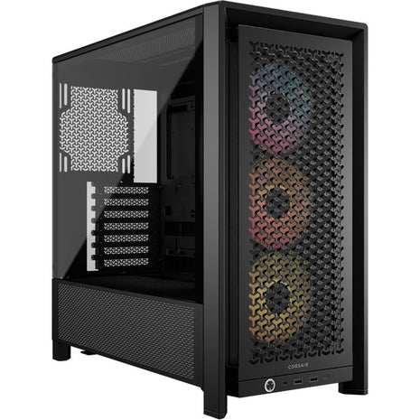 CORSAIR 4000D RS ARGB Frame Modular Mid-Tower ATX PC Case, High Airflow, 3X Pre-Installed RS Fans, InfiniRailTM Mounting System, ASUS BTF, MSI Zero, Gigabyte Stealth, Black
