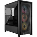 CORSAIR 4000D RS ARGB Frame Modular Mid-Tower ATX PC Case – High Airflow, 3X Pre-Installed RS ARGB Fans, InfiniRail™ Fan Mounting System, ASUS BTF, MSI Project Zero, Gigabyte Project Stealth – Black