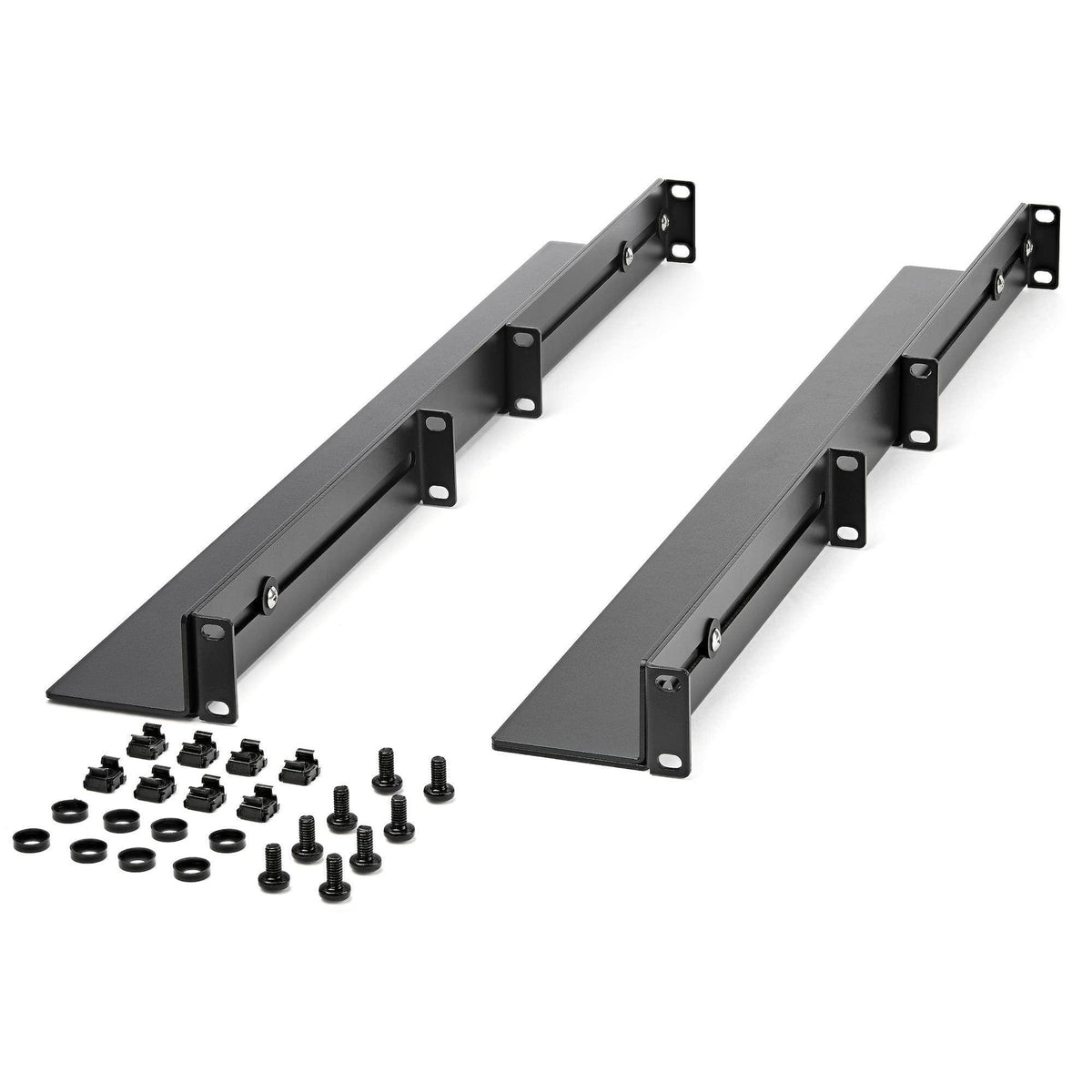 StarTech UNIRAILS1UB 1U 19-Inch Server Rack Rails 24-36-Inch Adjustable Depth/Universal 4 Post Network/Server/UPS Equipment Mounting Rack Mount Rail Kit