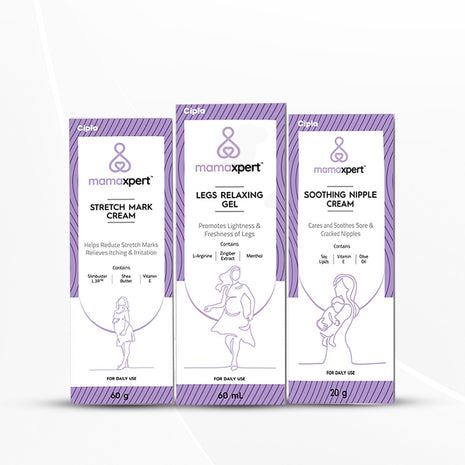 Cipla Mamaxpert Stretch Mark Cream - 60g, Soothing Nipple Cream - 20g and Legs Relaxing Gel - 60 ml