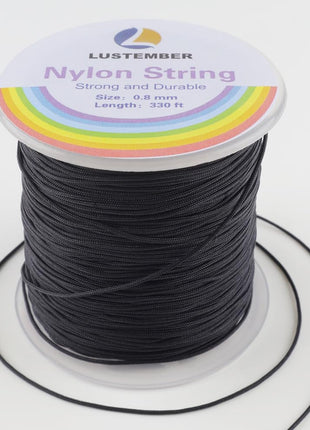 0.8mm Nylon String, Strong Bracelet String, Durable Nylon Cord for Jewelry Making, Bracelets, Beading, Necklaces, Rattail Braiding, Kumihimo, Wind Chimes, Blinds and Handicrafts