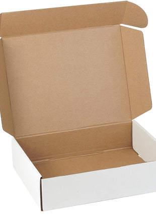 12 inchx9 inchx3 inch Shipping Boxes Set of 1, White Corrugated Cardboard Box Literature Mailer