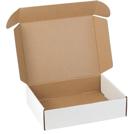 12 inchx9 inchx3 inch Shipping Boxes Set of 1, White Corrugated Cardboard Box Literature Mailer
