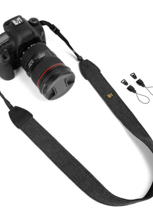 WANBY Camera Strap Black Canvas Neck Shoulder Strap with Quick Release Buckles for DSLR SLR