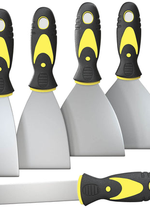Rerdeim 5Pcs Putty Knife, Set, 1" 2" 3" 4" 5" Scraper, Spackle Knife, Paint Scraper, Scraper Tool, No Rusting, Perfect For Repairing Drywall, Removing Wallpaper, Mud, Plaster Scraping