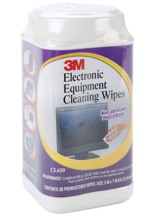 3M CL610 Electronic Equipment Cleaning Wipes, 5-1/2-Inch x6-3/4-Inch, 80 Count