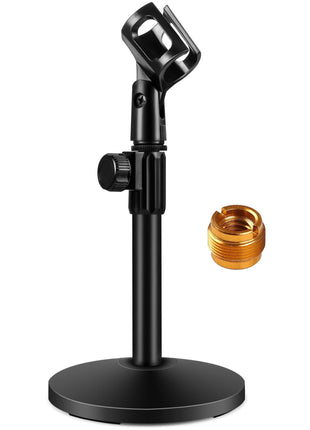 InnoGear Desktop Microphone Stand, Upgraded Adjustable Table Mic Stand with Mic Clip and 5/8 inch Male to 3/8 inch Female Screw for Blue Yeti Snowball Spark & Other Microphone