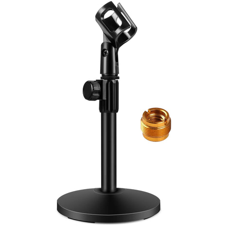 InnoGear Desktop Microphone Stand, Upgraded Adjustable Table Mic Stand with Mic Clip and 5/8 inch Male to 3/8 inch Female Screw for Blue Yeti Snowball Spark & Other Microphone