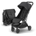 UPPAbaby Minu V3 Travel Stroller | Lightweight + Compact Design | One-Hand Fold + Unfold | from Birth + Overhead Compatible | Jake (Charcoal/Carbon Frame/Black Leather)