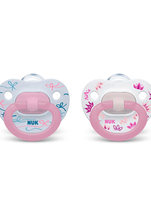 NUK Comfy Orthodontic Pacifiers, Pink Assorted, 18-36 Months, 2 Count