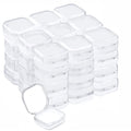 Abgream Plastic Beads Storage Containers - Mini Clear Square Box Empty Case with Lid for Earplugs, Pills, Jewelry, Hardware or Any Other Small Craft Gadgets (40 Pieces 1.37 x 1.37 x 0.7 Inches)