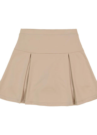 IZOD Girls School Uniform Sensory-Friendly Pleated Scooter, Khaki, 10