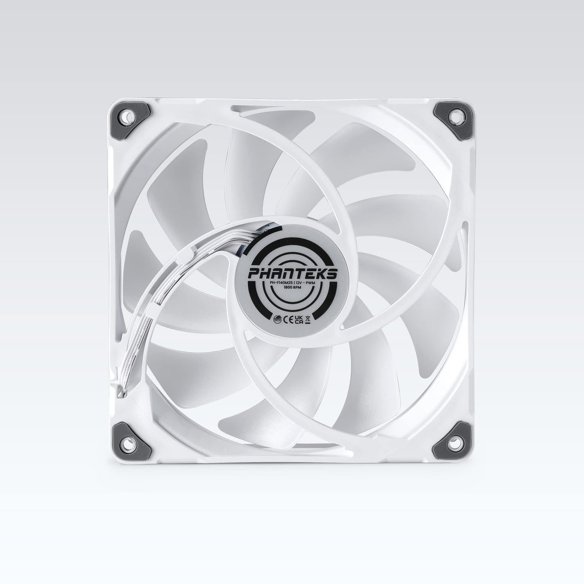Phanteks M25-140 D-RGB Fan, High-Airflow Radiator Performance, PWM Control up to 1800RPM, ARGB/DRGB Lighting, Daisy-Chain Cable, White, 3 Pack