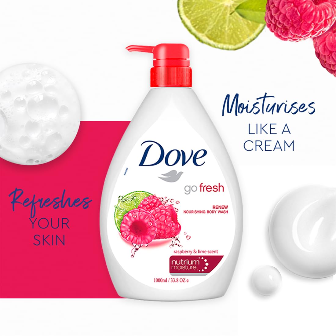 Dove Body Wash 1L (Raspberry & Lime)