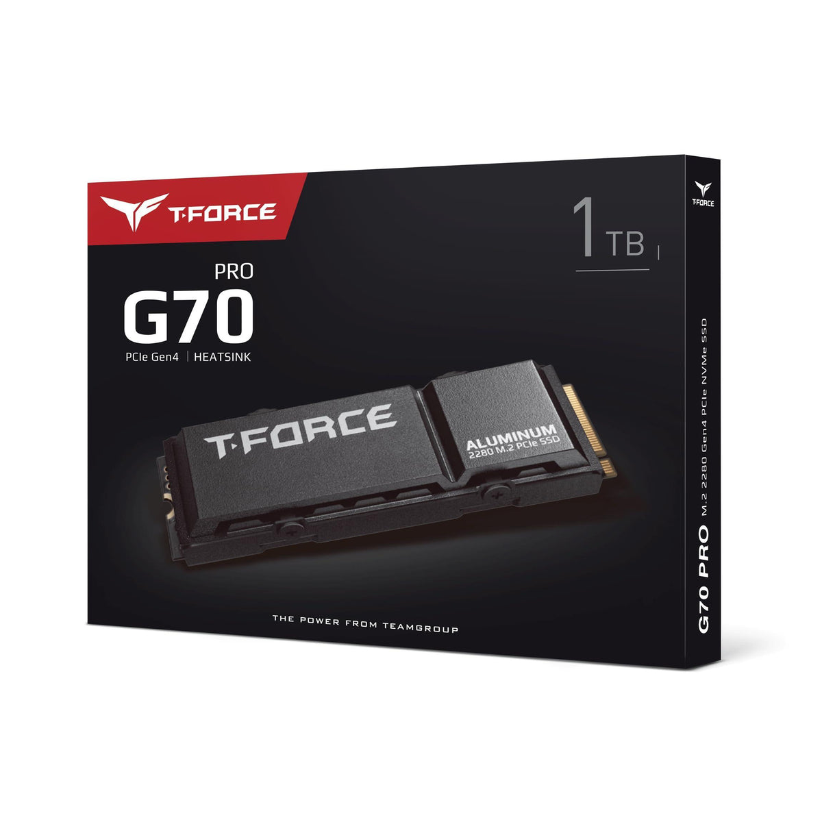 TEAMGROUP T-Force G70 PRO Aluminum Heatsink 1TB DRAM SLC Cache 3D TLC NAND NVMe InnoGrit PCIe Gen4x4 M.2 2280 Gaming Internal SSD Works with PS5 Read/Write 7400/5500 MB/s TM8FFH001T0C128