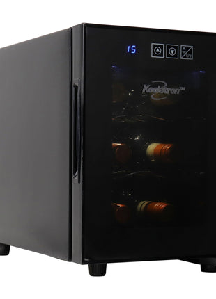 Koolatron 6 Bottle Wine Fridge – Freestanding Wine Cooler with Glass Door, 0.6 cu ft (16 L) Beverage Can Refrigerator, Digital Temperature Control, Ideal for Red, White & Sparkling Wine, Champagne