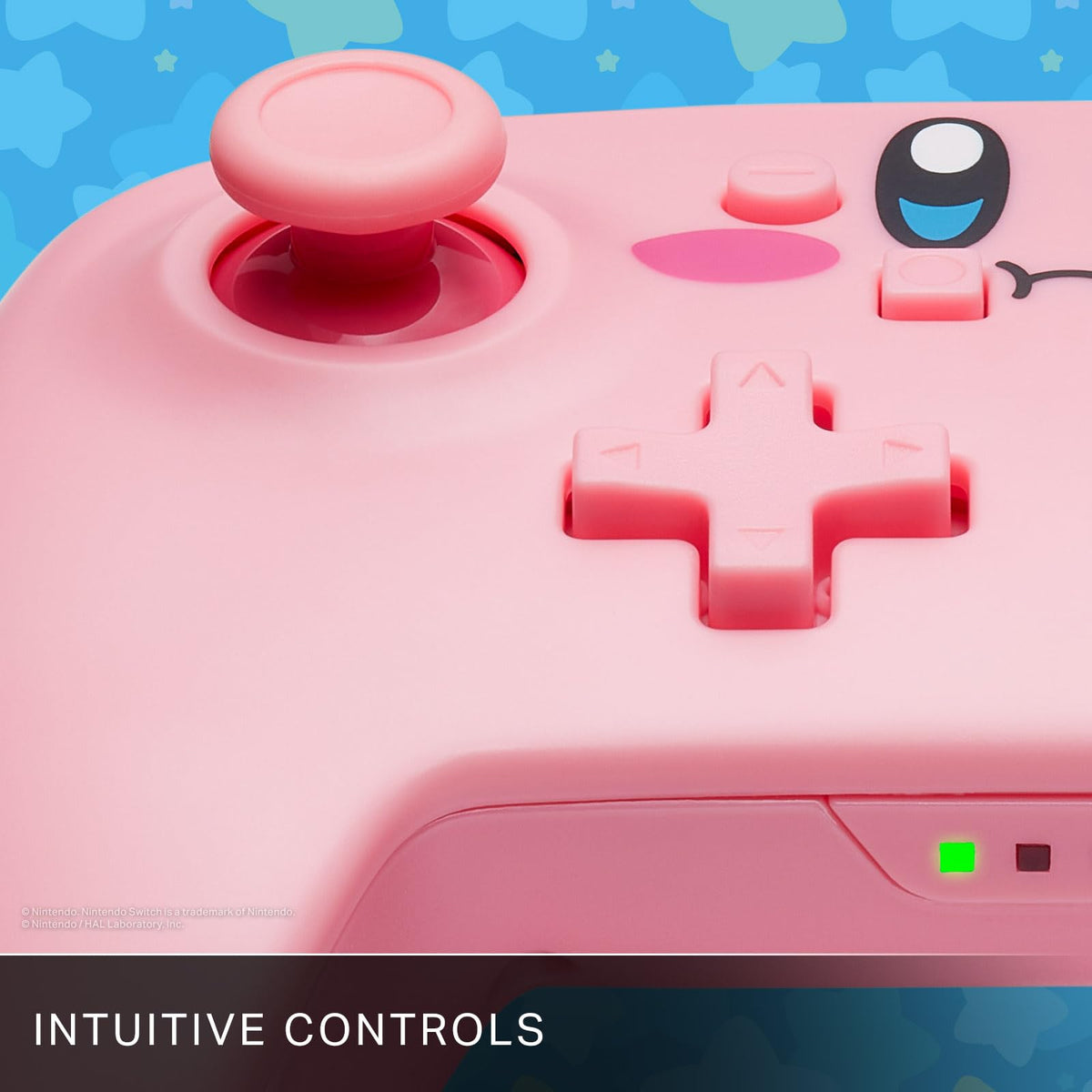 PowerA Wireless Controller for Nintendo Switch - Kirby Mouthful, Switch Lite/Switch-OLED Model, Nintendo Switch 2, AA Battery Powered (Battery Included), Bluetooth, Motion Controls, Officially Licensed