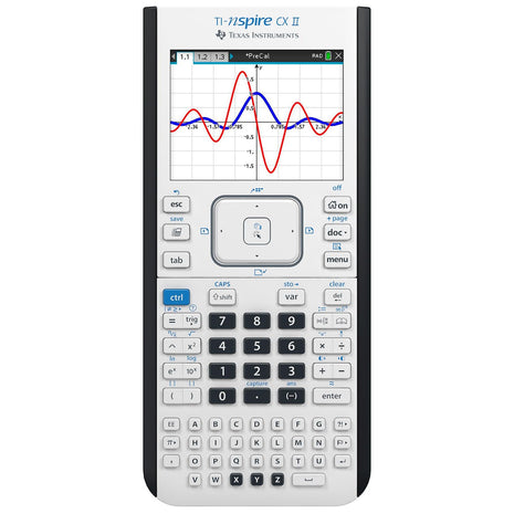 Texas Instruments TI-Nspire CX II Color Graphing Calculator with Student Software (PC/Mac) White 3.54 x 7.48
