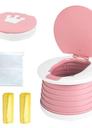 SunnySmile,Travel Potty,Car Potty for Toddler,Portable Toilet for Kids | Portable Toilet for Kids with 45 Liners,for Toddler Travel, Camping, Foldable, Indoor/Outdoor Use