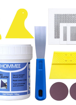 Drywall Repair Kit,Drywall Hole Patch Repair Kit,Wall Spackle Paste 9.8OZ to Fix Wall Surface Holes and Creak Damage with White Wall Repair Putty,Scraper,Sanding Pad Fill Quick and Easy Solution