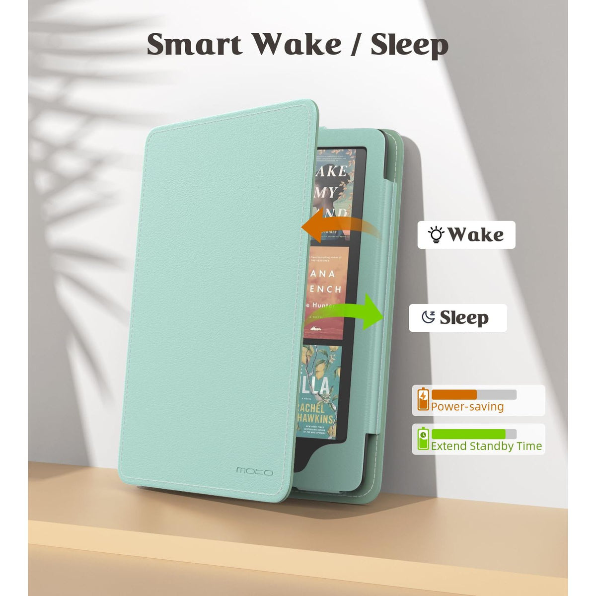 MoKo Case for 7"/6.8" Kindle Paperwhite(12th/11th Generation-2024/2021) and Kindle Paperwhite Signature Edition, Slim PU Shell Cover Case with Auto-Wake/Sleep for Kindle Paperwhite 2024, Agave Green