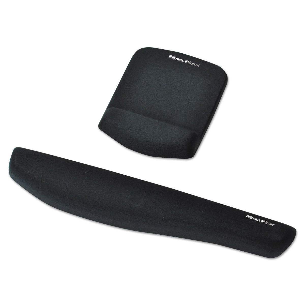 Fellowes PlushTouch Mouse Pad w/Wrist Support-Mouse Pad/Wrist Rest w/Foam Fusion,7-1/4"x9-3/8"x1",Black