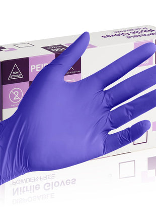 PEIPU Nitrile Gloves,Disposable Cleaning Gloves,(Medium, 100-Count) Powder Free, Latex Free,Rubber Free,Ultra-Strong,Food Handling Use, Single Use Non-Sterile Protective Gloves