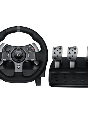 Logitech G920 Driving Force Racing Wheel and Floor Pedals, Real Force Feedback, Stainless Steel Paddle Shifters, Leather Steering Wheel Cover for Xbox Series X|S, Xbox One, PC, Mac - Black