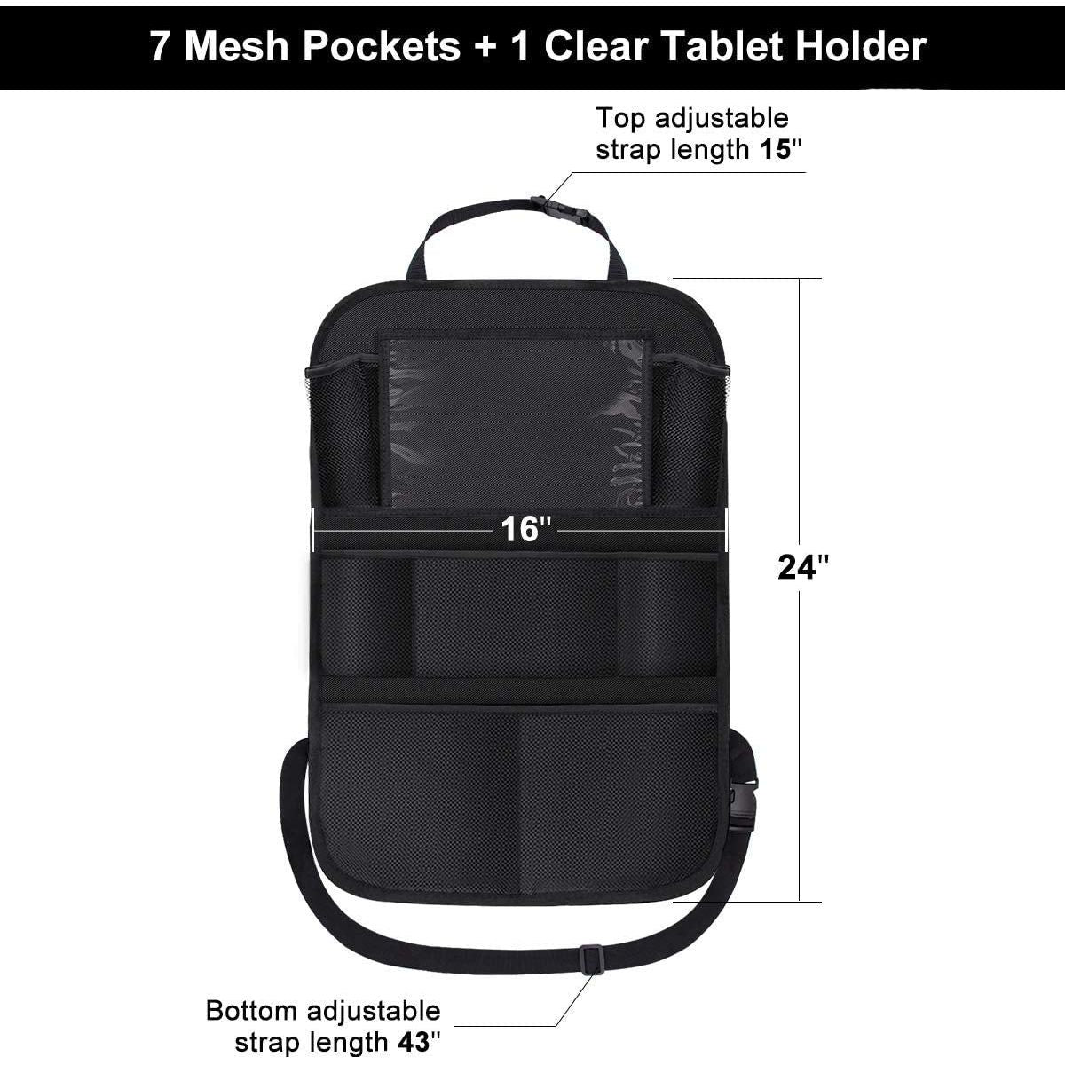 ONE PIX Backseat Car Organizer Mats Back Seat Organizers and Storage Bag with Touch Screen Tablet Holder for Kids Toddlers Car Seats, Travel Accessories, Road Trip Essentials Kids